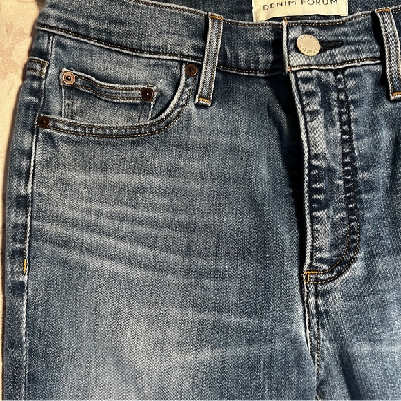 THE DENIM FORUM MID RISE SKINNY CROP JEANS MEDIUM BLUE WASH FROM ARITZIA WOMENS - Picture 14 of 14